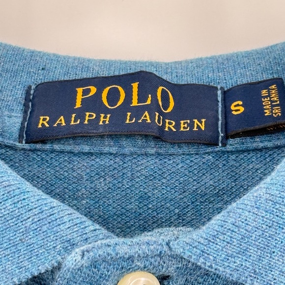 Polo Ralph Lauren Men's Long Sleeve Polo Shirt Blue Orange Logo Cotton Casual - Picture 7 of 11